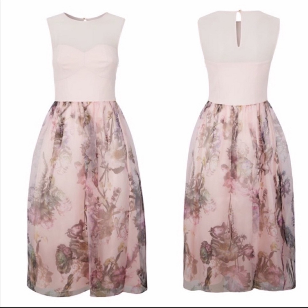 Floral Pink Sleeveless Dress - Picture 6 of 6